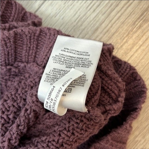 Express Purple Turtleneck Cable Knit Sweater Size S/P - Picture 7 of 8